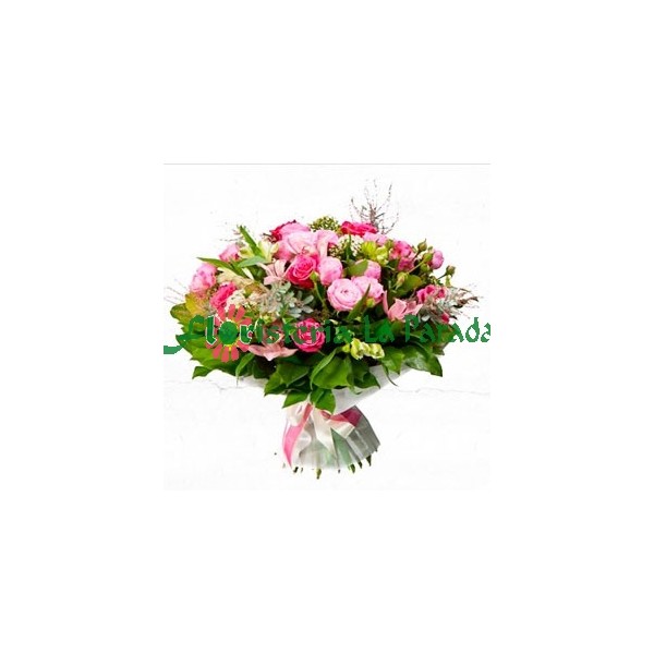 Bouquets primaveral en tonos rosas 